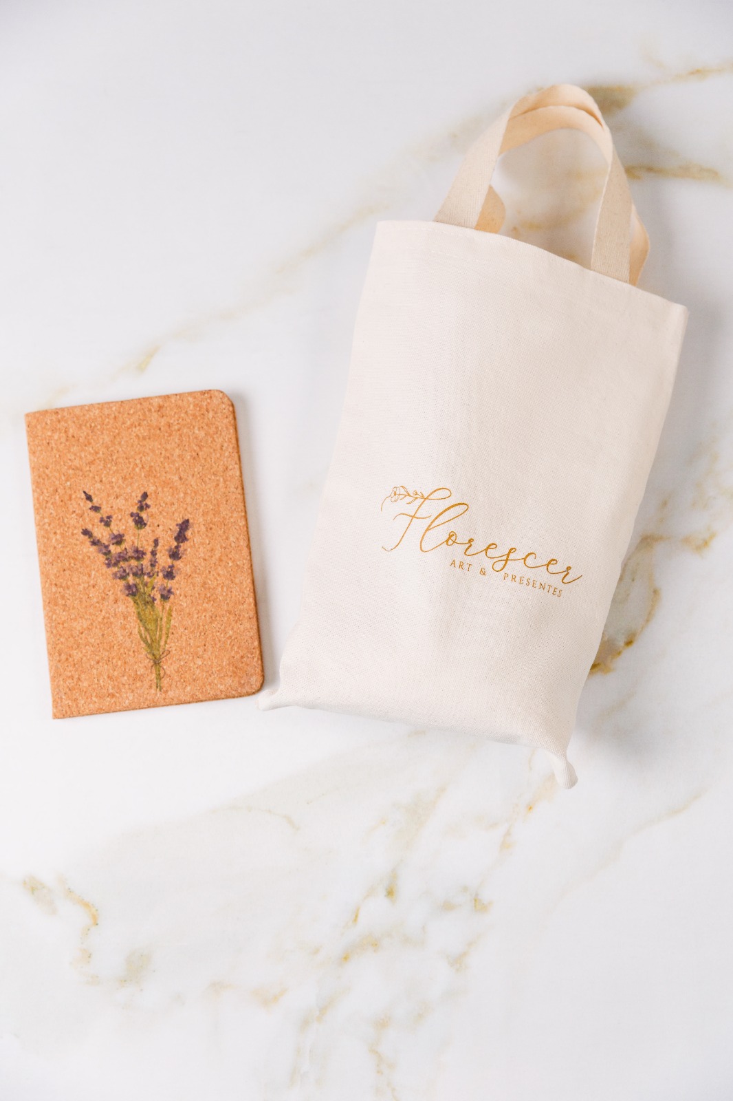 Caderno em Cortiça Personalizado com Sacola